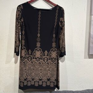 Black 3/4 sleeve mini dress